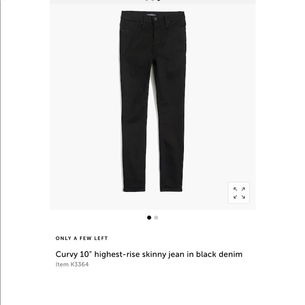 Black Curvy 10" highest-rise skinny jean JCrew